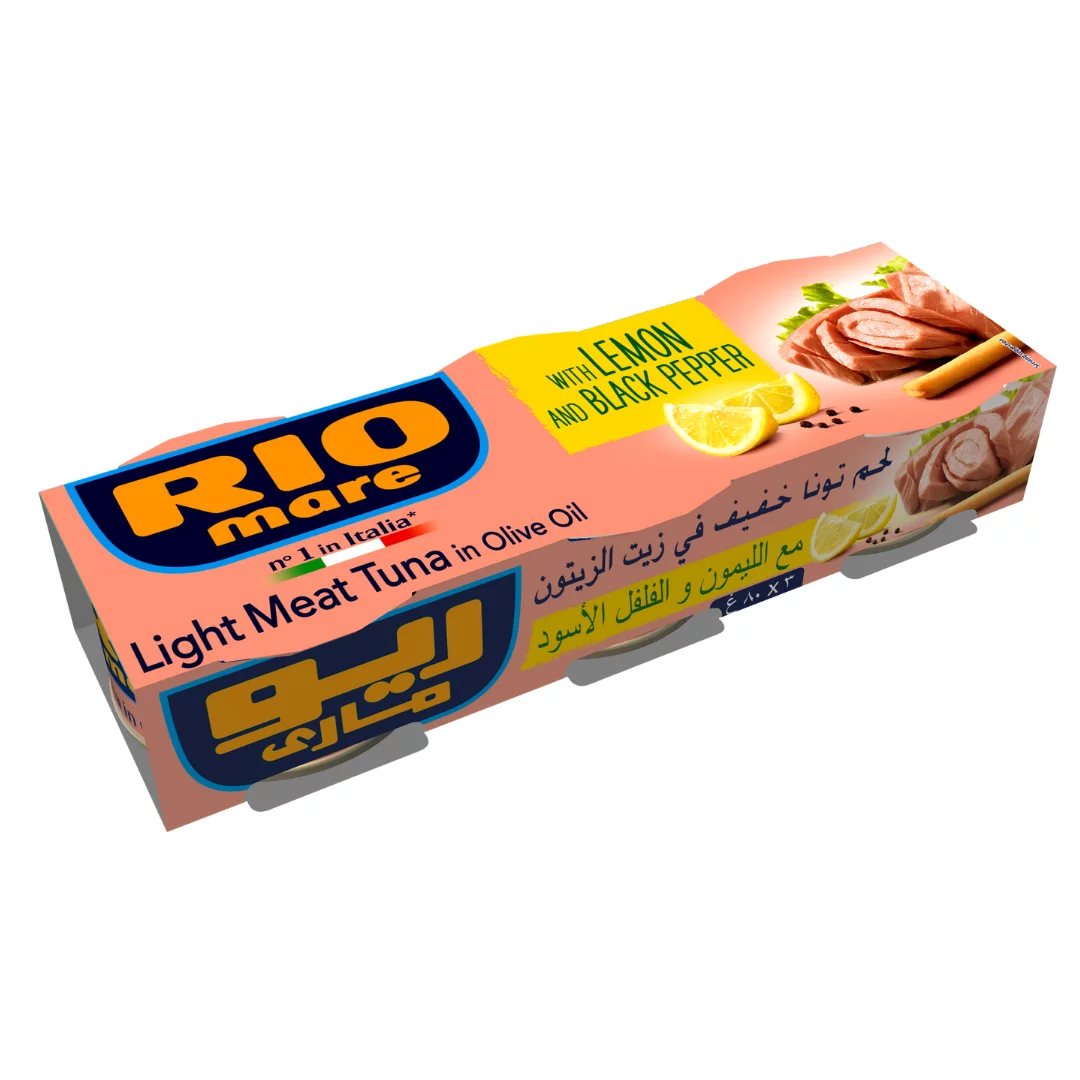 Rio Mare Light Meat Tuna in Olive Oil With Lemon & Pepper 80gx3