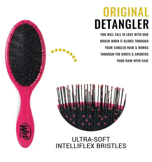 Wet Brush Detangler For Thick Hair - Pink - Image 5