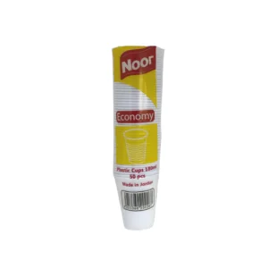 Noor plastic cups 180ml economy 50 pcs