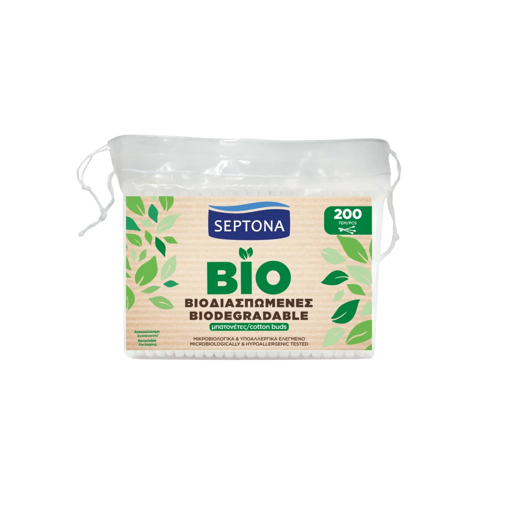 Septona cotton buds 200 PCS Refill BIODEGRADABLE