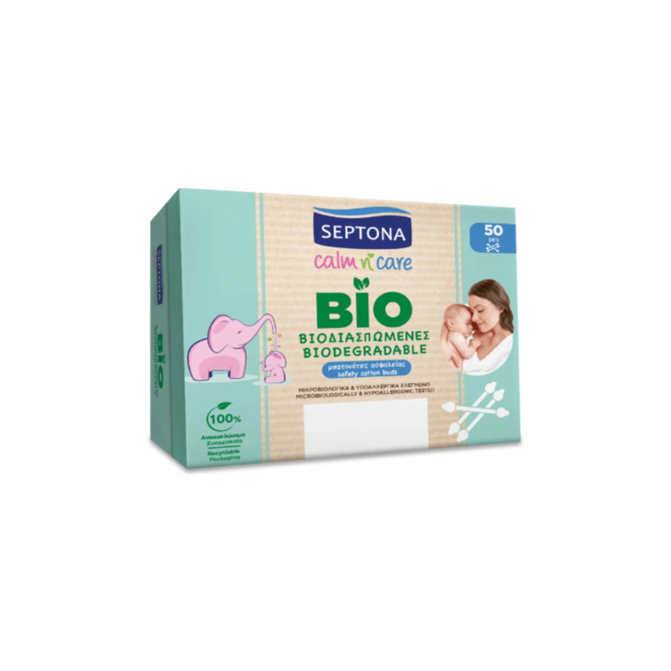 Septona Safety Cotton Buds baby 50pcs BIODEGRADABLE