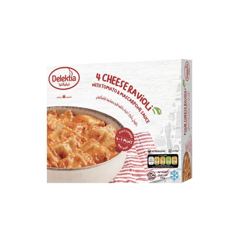 Delektia Four cheese ravioli with Tomato and mascarpone sauce 500g